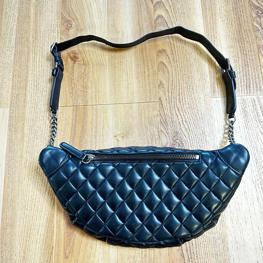 CHANEL  Black Quilted Crossbody Bag with Chain - Picture 4 of 14